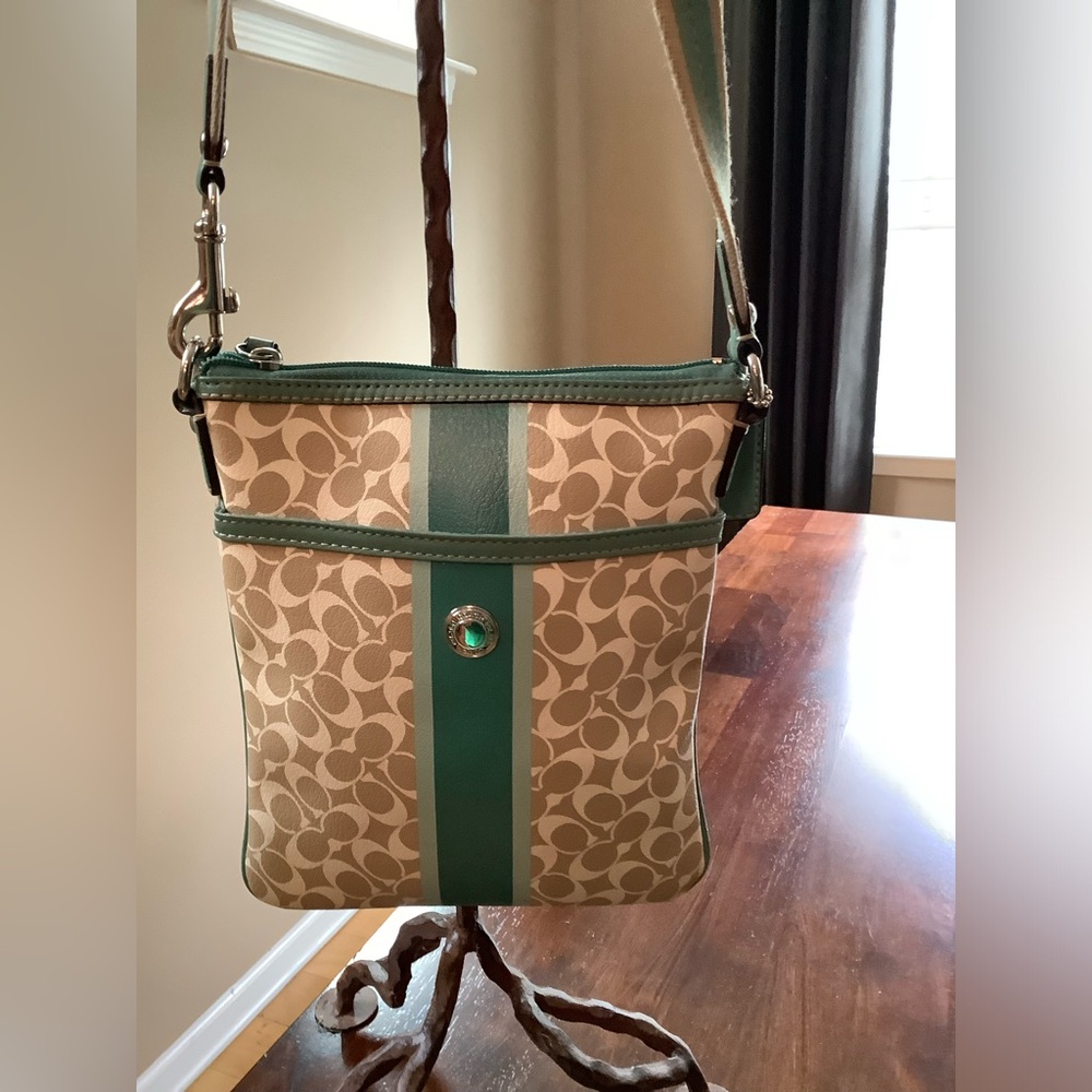 Coach Crossbody Bag cream & Aqua Leather